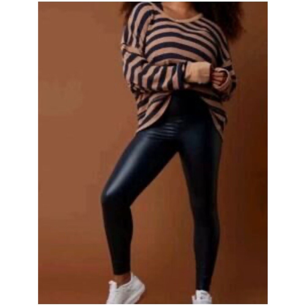 Aerie Offline Faux Leather High Waist Leggings NWT Size Small Black Goth Edgy